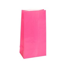 Hot Pink Paper Party Bags, pk12