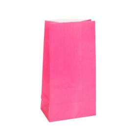 12 Hot Pink Paper Party Bags