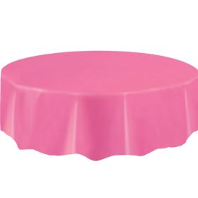 Hot Pink Round Plastic Tablecover