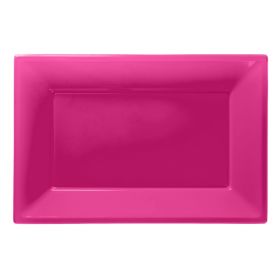Bright Pink Plastic Serving Trays