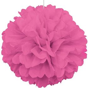 Hot Pink Paper Puff Ball Party Decoration 40cm