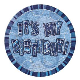 Blue Glitz Giant It's My Birthday Badge