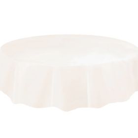 Ivory Round Plastic Tablecover