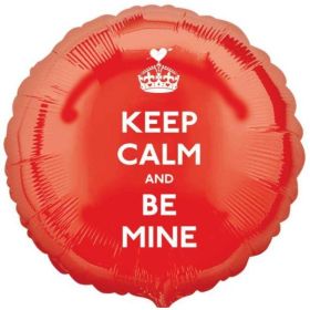 Keep Calm & Be Mine Foil Balloon 17"