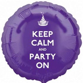 Keep Calm & Party On Foil Balloon 17"