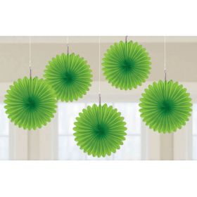 Kiwi Green Hanging Mini Fans, pk5