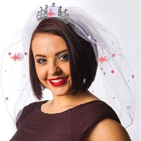 Flashing Bride to Be L Plate Comb with Veil