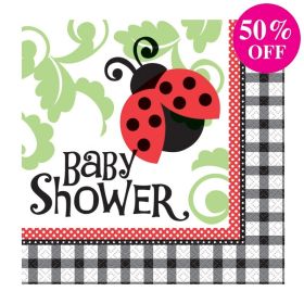 16 Lively Ladybugs Baby Shower Napkins