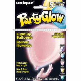 Assorted Pastel Colours Light Up Balloons pk5