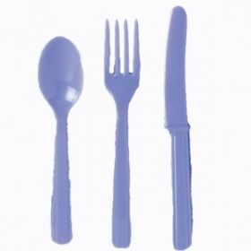 Lilac Re-usable Plastic Cutlery, Assorted 24 pack
