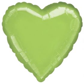 Lime Green Heart Foil Balloon 18"