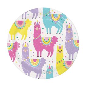 Llama Pastel Party Dessert Plates 18cm, pk8