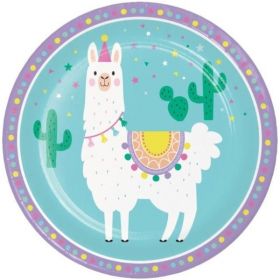 Llama Pastel Party Dinner Plates 23cm, pk8