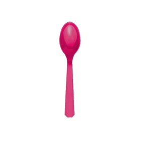 20 Magenta Pink Plastic Spoons