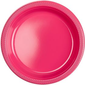 20 Magenta Pink Plastic Plates