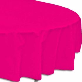 Magenta Round Plastic Tablecover