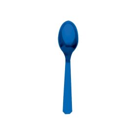 20 Marine Blue Plastic Spoons