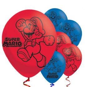 Super Mario Latex Balloons 9", pk6