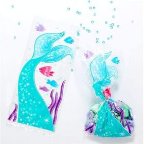 Mermaid Party Cello Bags, pk20