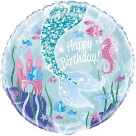 Mermaid Party Foil Balloon 18"