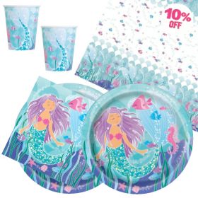 Mermaid Party Tableware Pack for 16
