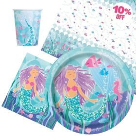 Mermaid Party Tableware Pack for 8
