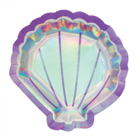 Mermaid Shine Iridescent Shaped Plates 