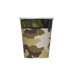 Military Camo Paper Cups 270ml, pk8