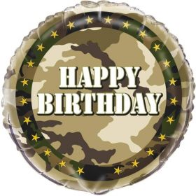 Military Camo Happy Birthday Foil Balloon