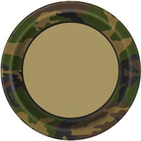 8 Military Camo Party Plates