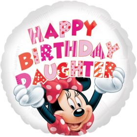 Minnie Mouse Happy Birthday Daughter Foil Balloon 18"