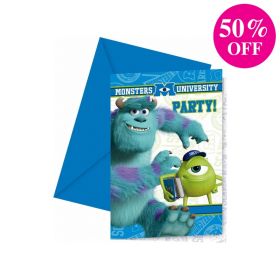 Monsters University Party Invitations, pk6