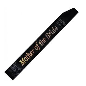 Black & Silver Mother of the Bride To Be Sash with Diamante