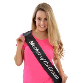 Black & Silver Hen Party Mother of the Groom Sash