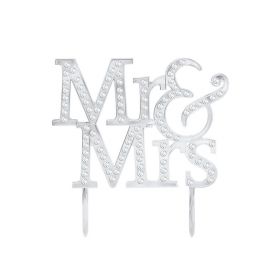 Silver Mr & Mrs Cake Topper