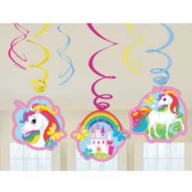 Mythical Unicorn Swirl Decorations, pk6