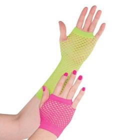 Totally 80s Neon Fishnet Gloves
