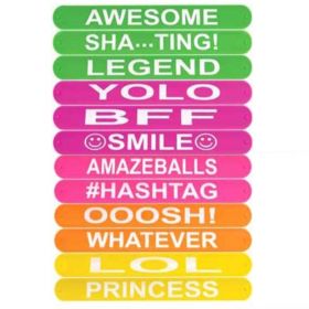 Neon Snap on Bracelet with Cool Words