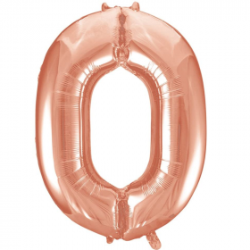 Rose Gold Number 0 Foil Balloon