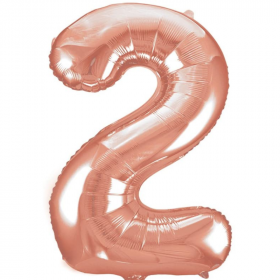 Rose Gold Number 2 SuperShape Foil Balloon 34"