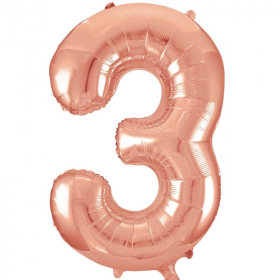 Rose Gold Number 3 Foil Balloon