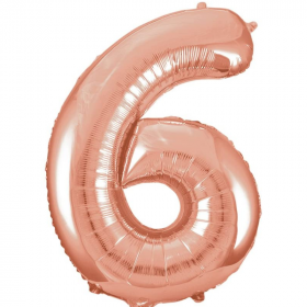 Rose Gold Number 6 Foil Balloon