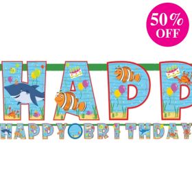 Ocean Buddies Add an Age Happy Birthday Letter Banner 3.2m