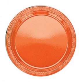 Orange Plastic Party Plate, 22.8 cms 20pk