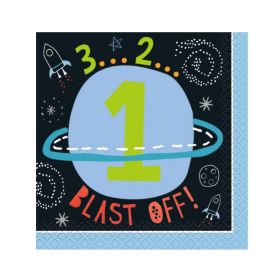 16 Outer Space 1st Birthday Beverage Napkins