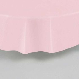 Value Round Pastel Pink  Plastic Tablecover 