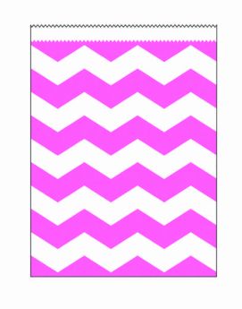 Candy Pink Chevron Stripe Paper Treat Bags pk10