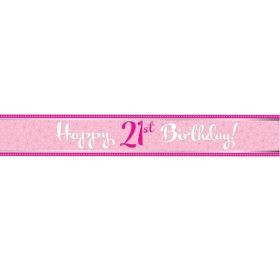 Perfectly Pink 21st Birthday Foil Banner 2.74m