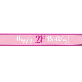 Perfectly Pink 21st Birthday Foil Banner 2.74m