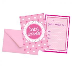 8 Pink Baby Shower Invitations